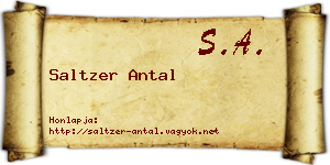 Saltzer Antal névjegykártya